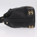 CHANEL Purse Shoulder Bag Lamb Skin Black Gold CC Auth mr3318V-5
