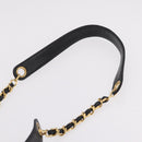 CHANEL Purse Shoulder Bag Lamb Skin Black Gold CC Auth mr3318V-8
