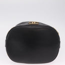 CHANEL Purse Shoulder Bag Lamb Skin Black Gold CC Auth mr3318V-9