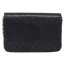 CHANEL Matelasse Chain Shoulder Bag Lamb Skin Black Gold CC Auth mr3319-3