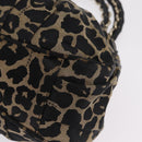 FENDI Hand Bag Satin Brown Gold Auth mr3325A-12