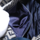 FENDI Zucchino Canvas Mamma Baguette Shoulder Bag Navy Silver Auth mr3326V-25
