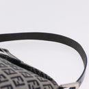 FENDI Zucchino Canvas Mamma Baguette Shoulder Bag Navy Silver Auth mr3326V-8
