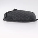 GUCCI GG Supreme Body Bag PVC Black Silver Auth mr3328V-11