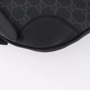 GUCCI GG Supreme Body Bag PVC Black Silver Auth mr3328V-12