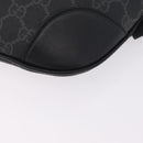 GUCCI GG Supreme Body Bag PVC Black Silver Auth mr3328V-13