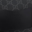 GUCCI GG Supreme Body Bag PVC Black Silver Auth mr3328V-17