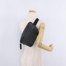 GUCCI GG Supreme Body Bag PVC Black Silver Auth mr3328V-25