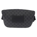 GUCCI GG Supreme Body Bag PVC Black Silver Auth mr3328V-3