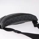 GUCCI GG Supreme Body Bag PVC Black Silver Auth mr3328V-6