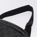 GUCCI GG Supreme Body Bag PVC Black Silver Auth mr3328V-8