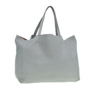 CELINE Horizontal Cabas Tote Bag Leather Light Blue Auth mr333-1