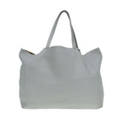 CELINE Horizontal Cabas Tote Bag Leather Light Blue Auth mr333-2