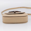 GUCCI Bamboo Hand Bag Leather 2way Beige Gold Auth mr3331V-11
