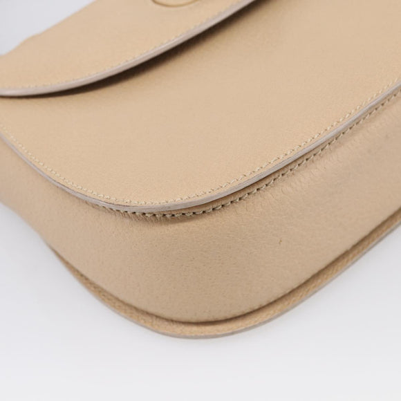 GUCCI Bamboo Hand Bag Leather 2way Beige Gold Auth mr3331V