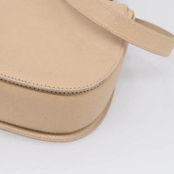 GUCCI Bamboo Hand Bag Leather 2way Beige Gold Auth mr3331V