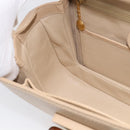 GUCCI Bamboo Hand Bag Leather 2way Beige Gold Auth mr3331V-21