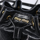 Miu Miu Shoulder Bag Leather Black Gold Auth mr3332-14