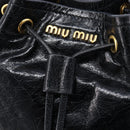 Miu Miu Shoulder Bag Leather Black Gold Auth mr3332-15