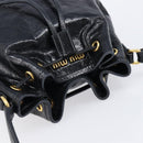 Miu Miu Shoulder Bag Leather Black Gold Auth mr3332-6
