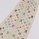 LOUIS VUITTON Monogram Multicolor Bando Scarf Silk White LV Auth mr3337A-10