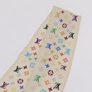 LOUIS VUITTON Monogram Multicolor Bando Scarf Silk White LV Auth mr3337A-11