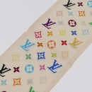 LOUIS VUITTON Monogram Multicolor Bando Scarf Silk White LV Auth mr3337A-12