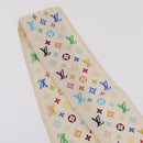 LOUIS VUITTON Monogram Multicolor Bando Scarf Silk White LV Auth mr3337A-6