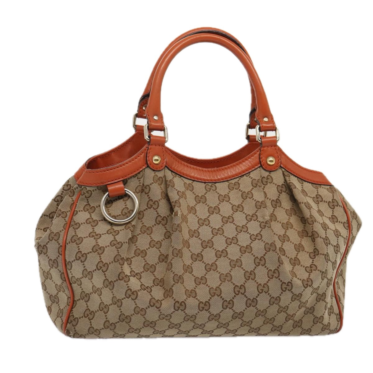 GUCCI GG Canvas Tote Bag Beige 211844 Auth mr343