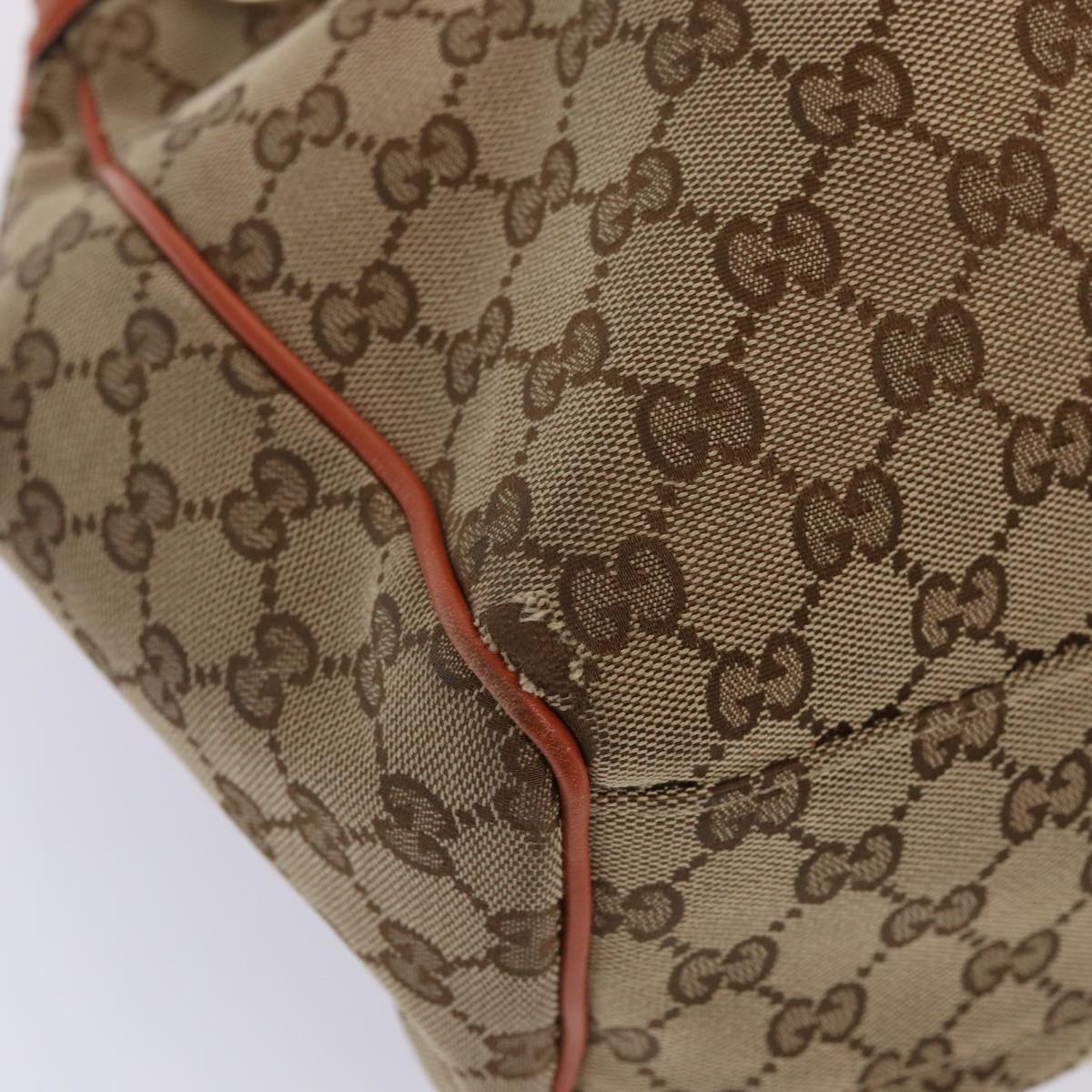 GUCCI GG Canvas Tote Bag Beige 211844 Auth mr343