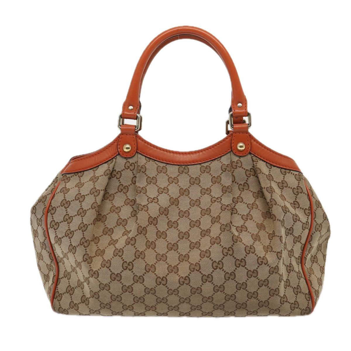 GUCCI GG Canvas Tote Bag Beige 211844 Auth mr343