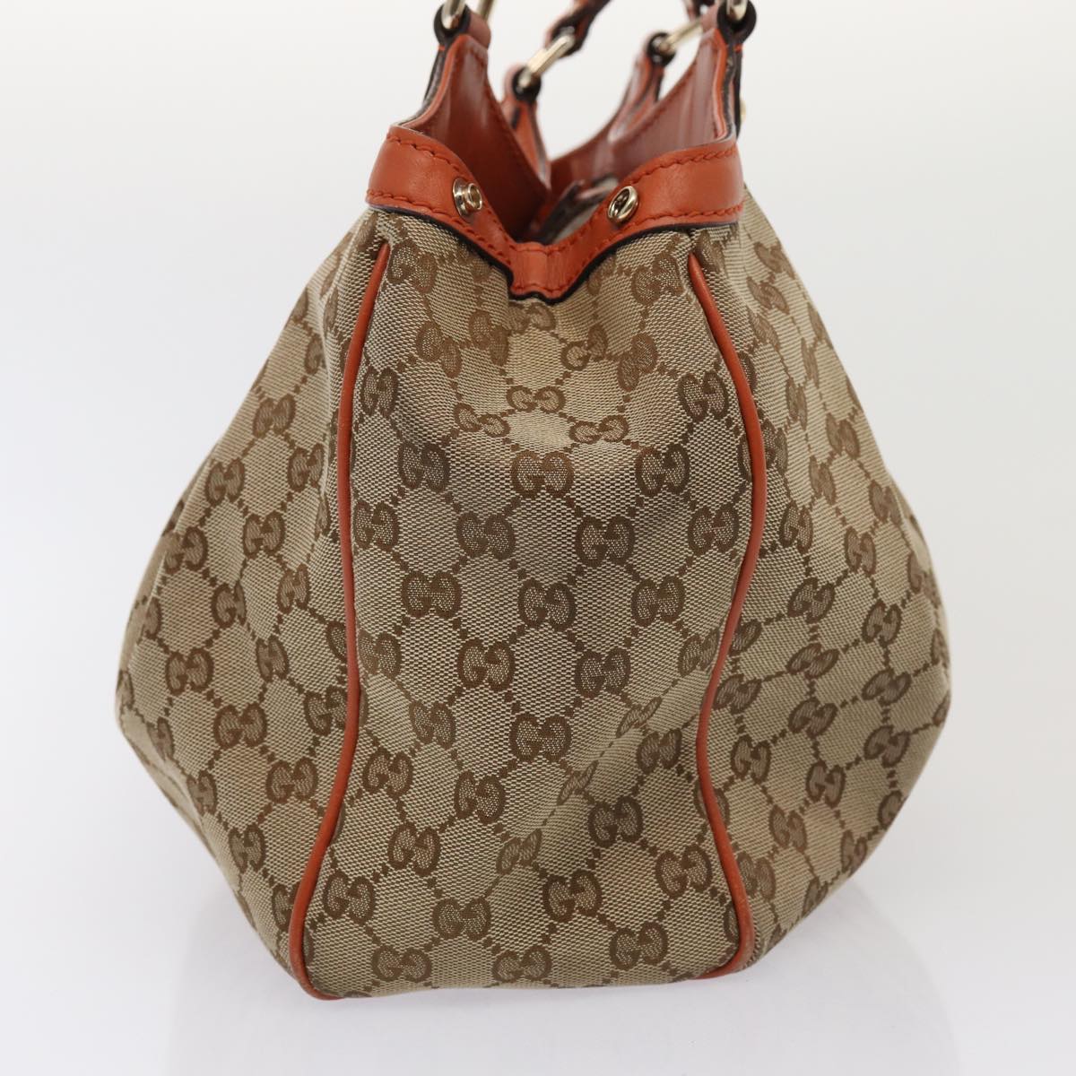 GUCCI GG Canvas Tote Bag Beige 211844 Auth mr343