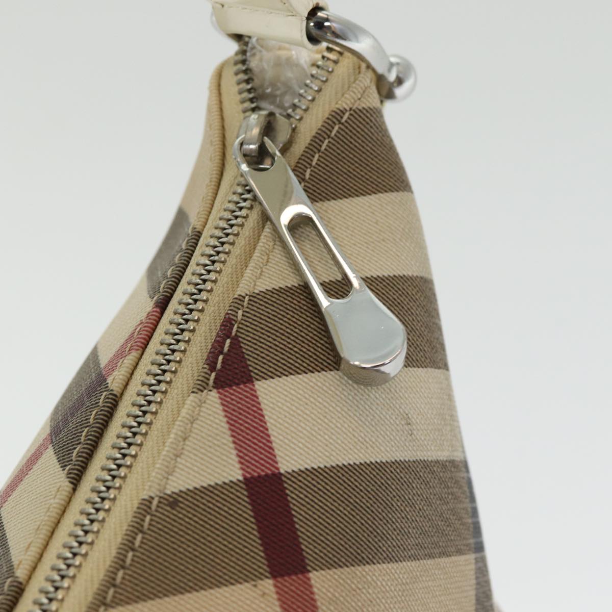 BURBERRY Nova Check Shoulder Bag PVC Beige Auth mr351