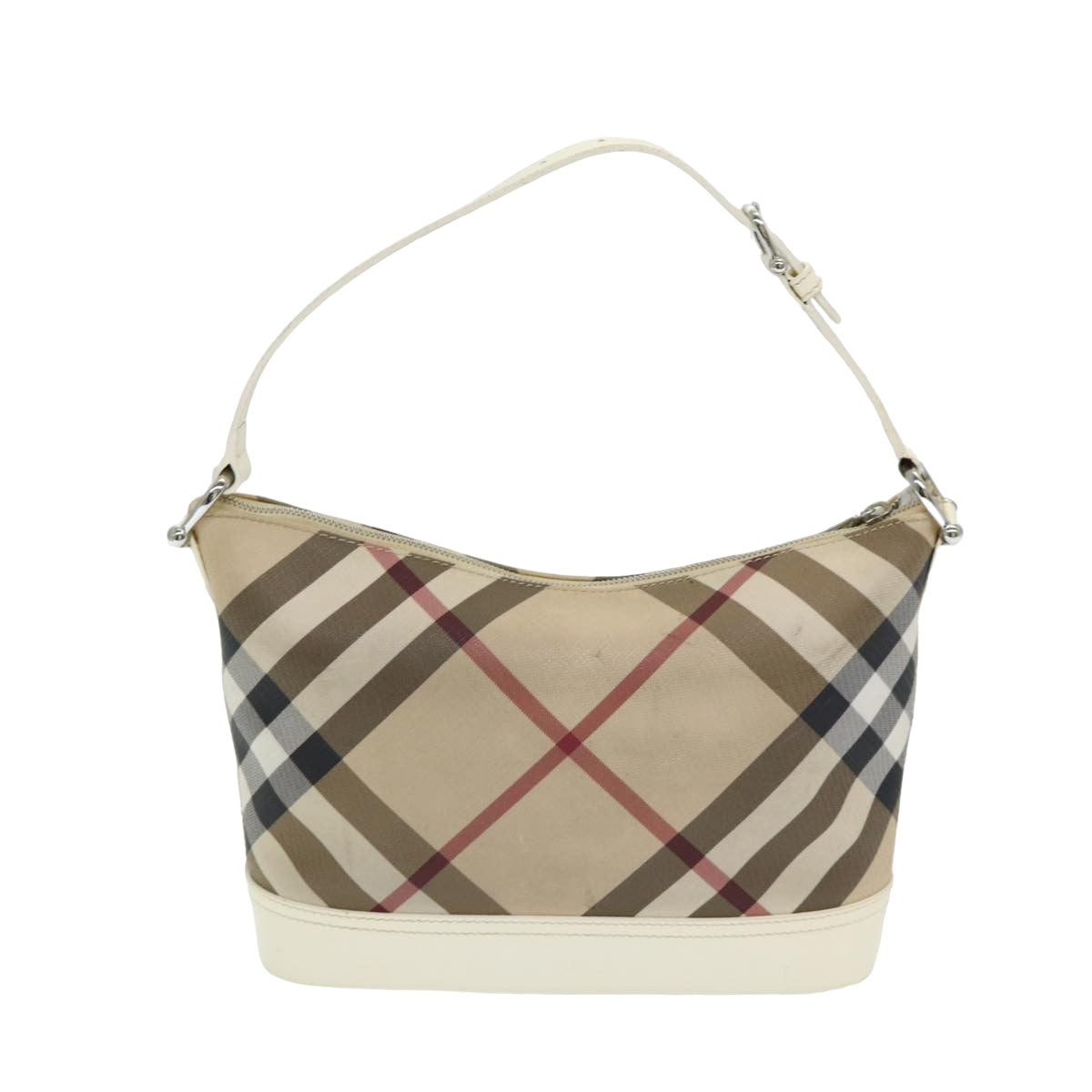 BURBERRY Nova Check Shoulder Bag PVC Beige Auth mr351 - 0