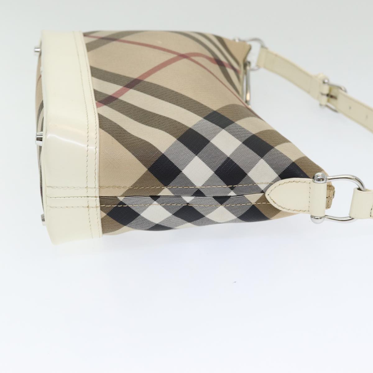 BURBERRY Nova Check Shoulder Bag PVC Beige Auth mr351