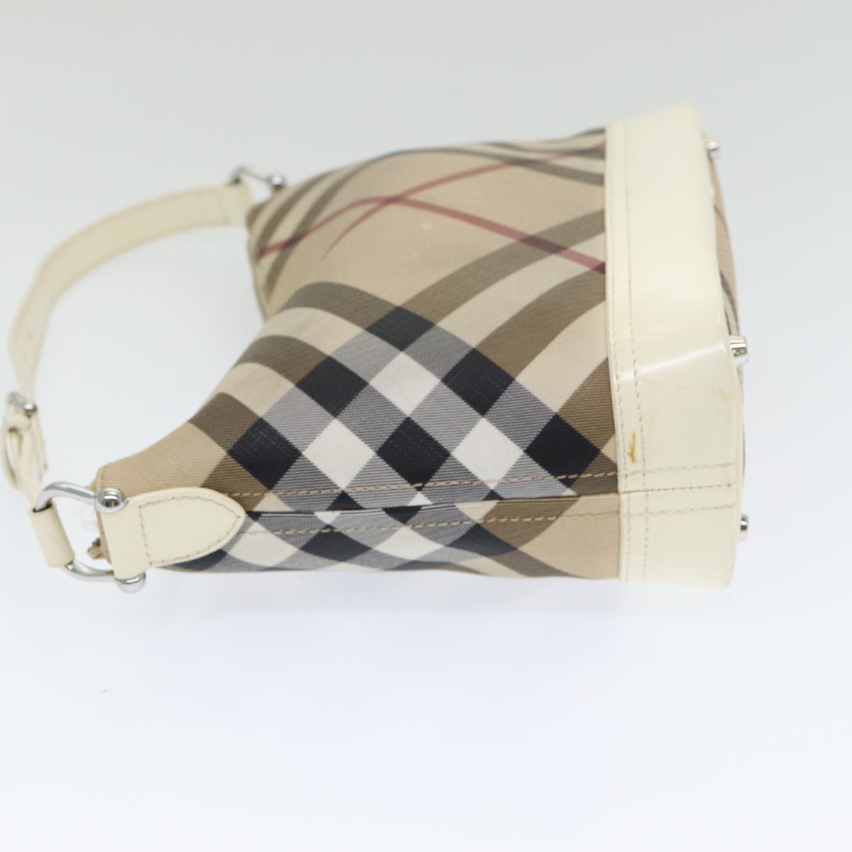 BURBERRY Nova Check Shoulder Bag PVC Beige Auth mr351