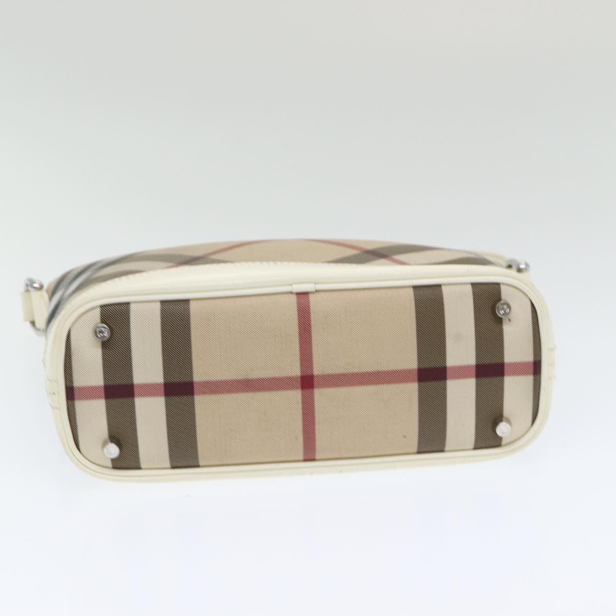 BURBERRY Nova Check Shoulder Bag PVC Beige Auth mr351