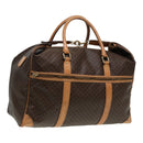CELINE Macadam Canvas Boston Bag PVC Leather Brown Auth mr364-1