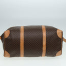 CELINE Macadam Canvas Boston Bag PVC Leather Brown Auth mr364-5