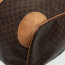 CELINE Macadam Canvas Boston Bag PVC Leather Brown Auth mr364-16