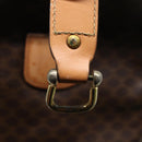 CELINE Macadam Canvas Boston Bag PVC Leather Brown Auth mr364-17