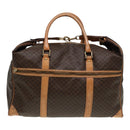 CELINE Macadam Canvas Boston Bag PVC Leather Brown Auth mr364-13