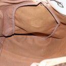 CELINE Macadam Canvas Boston Bag PVC Leather Brown Auth mr364-22