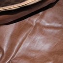 CELINE Macadam Canvas Boston Bag PVC Leather Brown Auth mr364-26