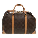 CELINE Macadam Canvas Boston Bag PVC Leather Brown Auth mr364-2