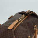 CELINE Macadam Canvas Boston Bag PVC Leather Brown Auth mr364-6