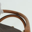 CELINE Macadam Canvas Boston Bag PVC Leather Brown Auth mr364-9