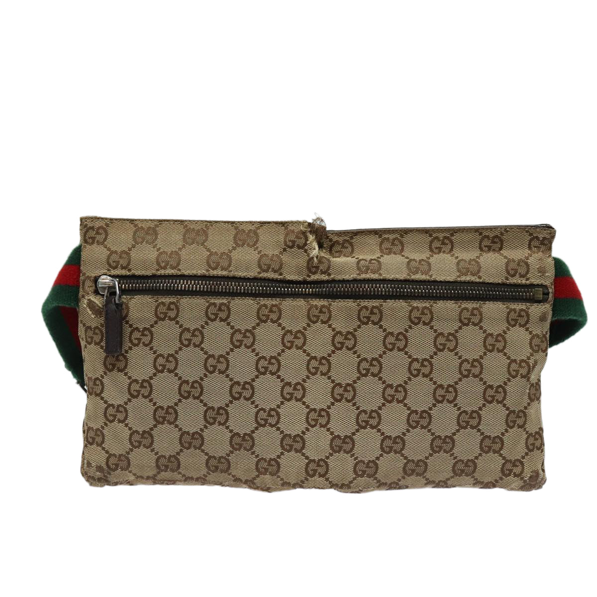 GUCCI GG Canvas Web Sherry Line Waist bag Beige 28566 Auth mr366 - 0