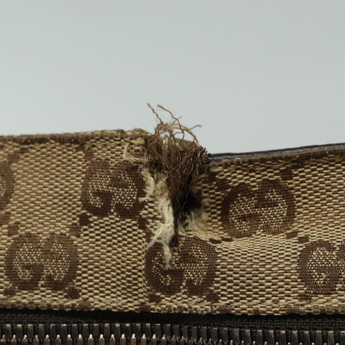 GUCCI GG Canvas Web Sherry Line Waist bag Beige 28566 Auth mr366