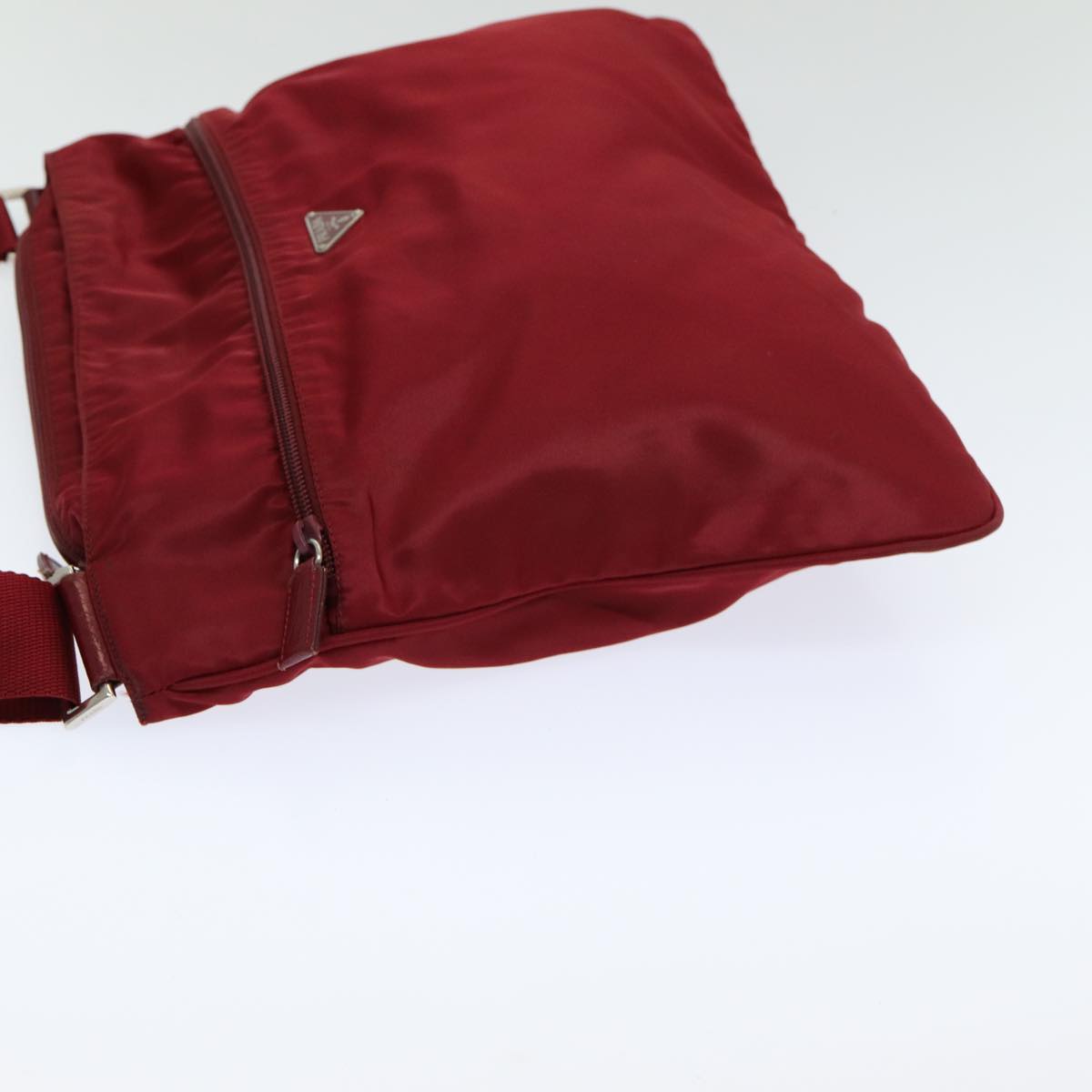 PRADA Shoulder Bag Nylon Red Auth mr372